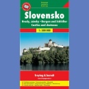 Słowacja (Slovensko) - zamki, pałace. Mapa 1:500 000
