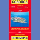 Sozopol. Plan miasta 1:5 000. Wybrzeże Morza Czarnego.