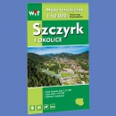 Szczyrk i okolice. Mapa turystyczna 1:50 000. Plan miasta 1:15 000.