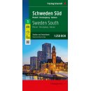 Szwecja Ark. 1. Południowa Malmo, Helsingborg, Kalmar. Mapa samochodowa 1:250 000.