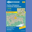T03: Cortina d'Ampezzo, Dolomity Ampezzane. Mapa turystyczna 1:25 000.