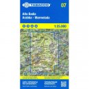 T07 Dolomity: Alta Badia, Arabba, Marmolada. Mapa turystyczna 1:25 000.