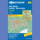 T07 Dolomity: Alta Badia, Arabba, Marmolada. Mapa turystyczna 1:25 000.