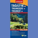 Trójstyk (Trojmedzie, Trojmezi). Mapa turystyczna 1:25 000