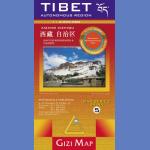 Tybet (Tibet) - Butan, Nepal. Mapa geograficzno-drogowa 1:2 mln.