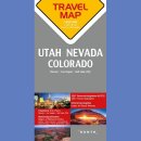 USA - Utah, Nevada, Colorado. Mapa 1:800 000. Travel Map 
