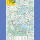 Wielkie Jeziora Mazurskie. Grosse Masurische Seen. Mapa szlaków rowerowych 1:70 000. Mapa ścienna