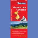 Wietnam, Laos, Kambodża (Vietnam, Laos, Cambodia). Mapa turystyczna 1:1 500 000