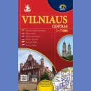 Wilno centrum (Vilniaus centras). Plan miasta 1:7 000.