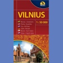 Wilno (Vilnius). Plan miasta 1:50 000.