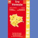 Włochy: Trzy Wenecje (Tre Venezie). Mapa samochodowa 1:350 000.
