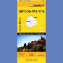 Włochy: Umbria, Marche. Mapa samochodowa 1:200 000