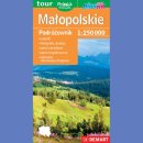 Województwo małopolskie. Mapa 1:250 000. Podróżownik Plastik