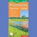 Województwo mazowieckie. Mapa 1:250 000 foliowana. Podróżownik