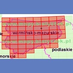 Województwo warmińsko-mazurskie. Mapa topograficzna 1:50 000. Układ UTM - Arkusz