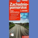 Województwo Zachodniopomorskie dla zawodowców. Mapa samochodowa 1:250 000. TIR