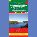 Wybrzeże Dalmacji 4 (Mitteldalmatinische Küste 4, Mljet-Medjugorie-Dubrovnik). <BR>Mapa samochodowa 1:100 000.