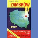 Zambrów N-34-117/118<BR>Mapa topograficzna 1:100 000. Wydanie turystyczne 