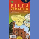 Żmudź południowa (Pietų Žemaitija). Mapa turystyczna 1:130 000.